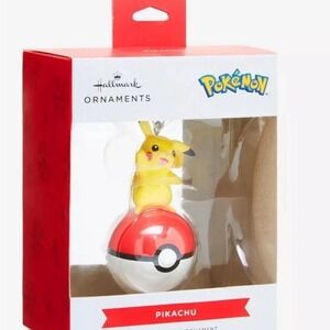 Hallmark Pokemon Pikachu on Poke Ball Christmas Ornament New